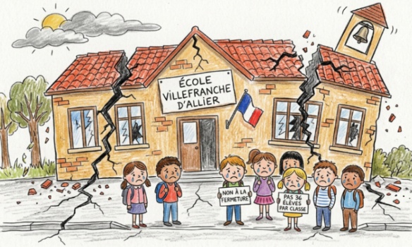 NON &agrave; la fermeture de classe &agrave; Villefranche-d&rsquo;Allier : Pr&eacute;servons l'avenir de nos enfants