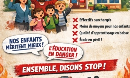 Non &agrave; la fermeture d'une classe &agrave; l'&eacute;cole maternelle chauss&eacute;e d'hocquet maintenez-la