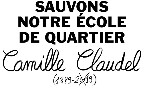 Non à la fermeture de l'école Camille Claudel dans le quartier du Castelviel