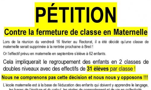Non à la fermeture de classe en maternelle à Breil-sur-Roya