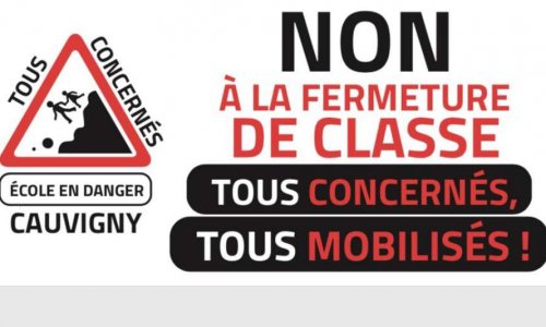 NON à la fermeture d'une classe pour la rentrée 2018-2019 - Ecole de Cauvigny (60)