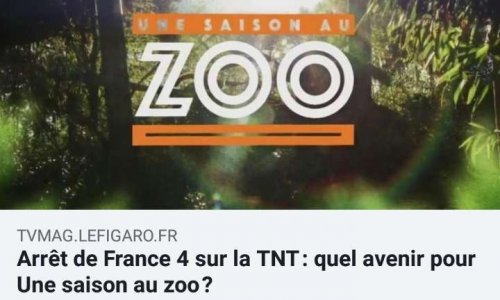 Pourquoi vouloir arrêter la diffusion de la chaîne France 4 car on aime bien l'émission une saison au zoo
