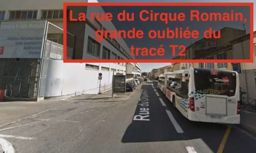 Demande d'un arrêt de tram-bus 2, rue du Cirque Romain, Nîmes