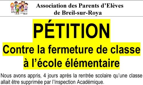 Non à la fermeture de classe à l'école élémentaire de Breil-sur-Roya