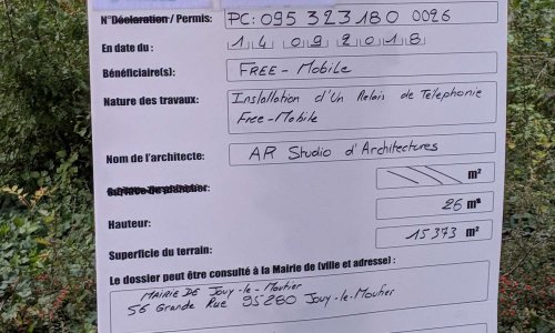 NON à l'installation d'une antenne-relais Free Mobile à Jouy le Moutier