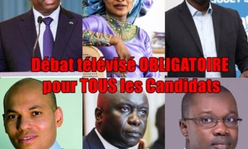 Débat télévisé OBLIGATOIRE pour TOUS LES CANDIDATS aux élections présidentielles 2019 - SENEGAL