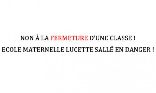 Non à la fermeture d'une classe de l'école maternelle Lucette Sallé de Nevers