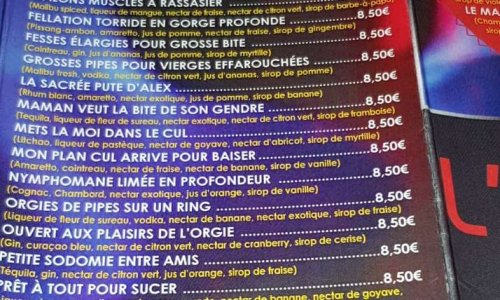 Pour le retrait imm&eacute;diat de la carte de cocktails du bar " L'id&eacute;al" &agrave; Strasbourg