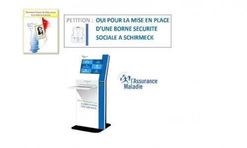 OUI pour le retour de la BORNE au point d'accueil de la Sécurité Sociale à Schirmeck