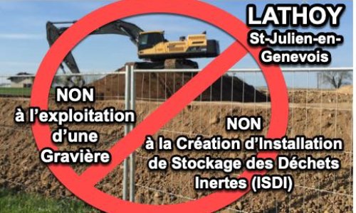STOP au Projet de Gravière et de Stockage de Déchets Inertes à Lathoy (Haute-Savoie)