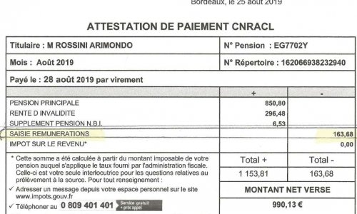 Saisie Sur Pension de Retraite sans Informations