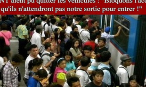 Gr&egrave;ve pour que les Usagers Entrant attendent sur le quai la sortie des Usagers Sortant