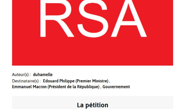 Demandons à "Mesopinions.com" de supprimer la pétition de Duhamelle contre les gens gens au RSA qui touchent la prime de 150€