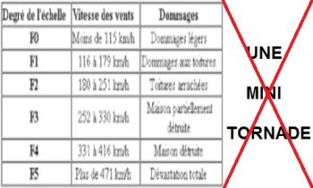 Pour l'utilisation de l'échelle de Fujita pour le classement des tornades dans les médias français pour remplacer le terme " mini-tornade " ?