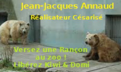 Pensez-vous que, Jean-Jacques Annaud, le réalisateur du film césarisé «L'Ours», a le devoir de verser une « rançon » au zoo qui détient Kiwi, pour les sauver lui et son compagnon Domi, du mouroir dans lequel ils agonisent depuis de très nombreuses années ?