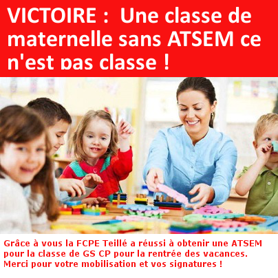 Victoire : Une classe de maternelle sans ATSEM ce n'est pas classe !